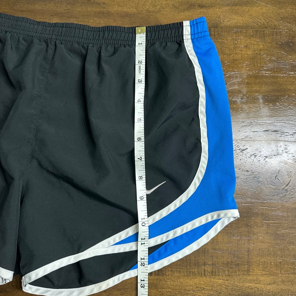 Nike Dri-FIT Tempo Running Shorts Black Blue White Womens Small Athletic Workout - Picture 5 of 7